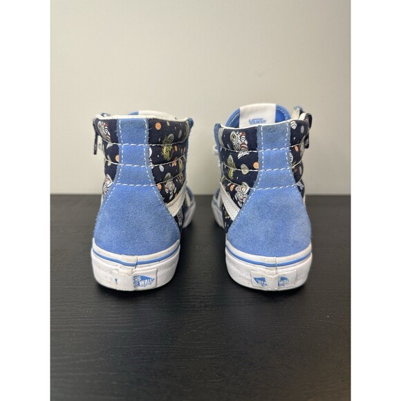 Vans Sk8 High Top Cosmic Astronaut Kid Shoes Sz 2.5 Blue Zip Side Lace Up #1120 - Picture 8 of 15